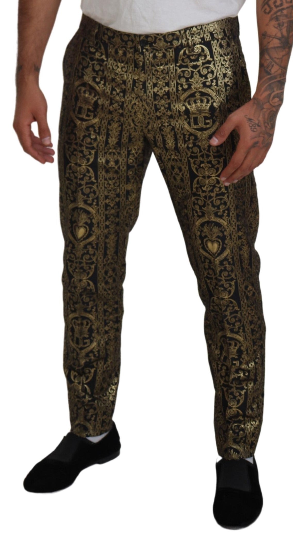 Dolce & Gabbana Elegant Jacquard Evening Pants