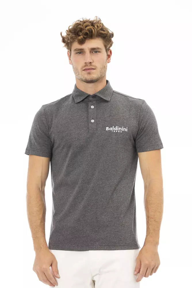 Baldinini Trend Gray Cotton Men Polo