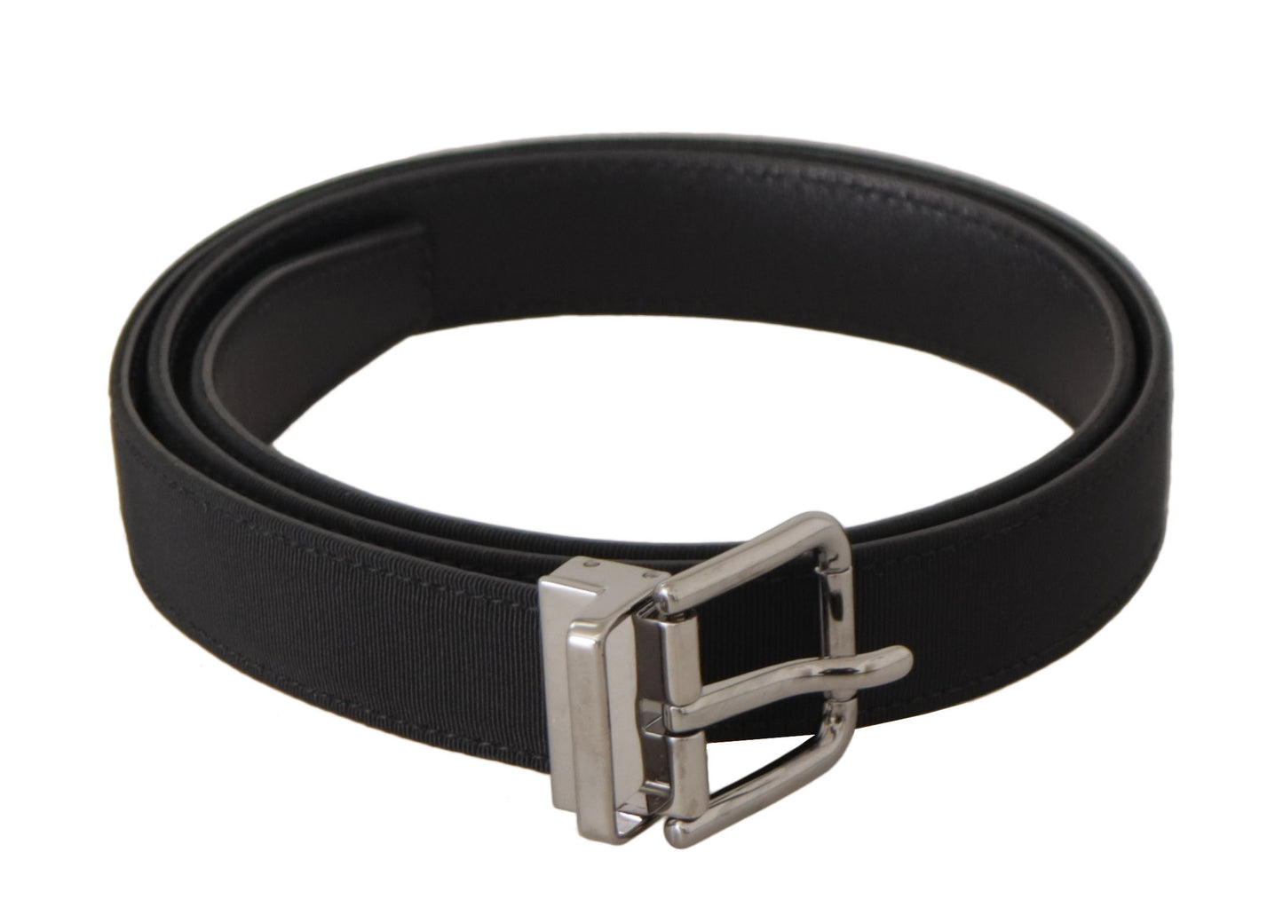 Dolce & Gabbana Elegant Black Leather Belt with Metal Buckle