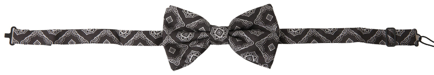 Dolce & Gabbana Elegant Silk Tied Bow Tie in Black & White