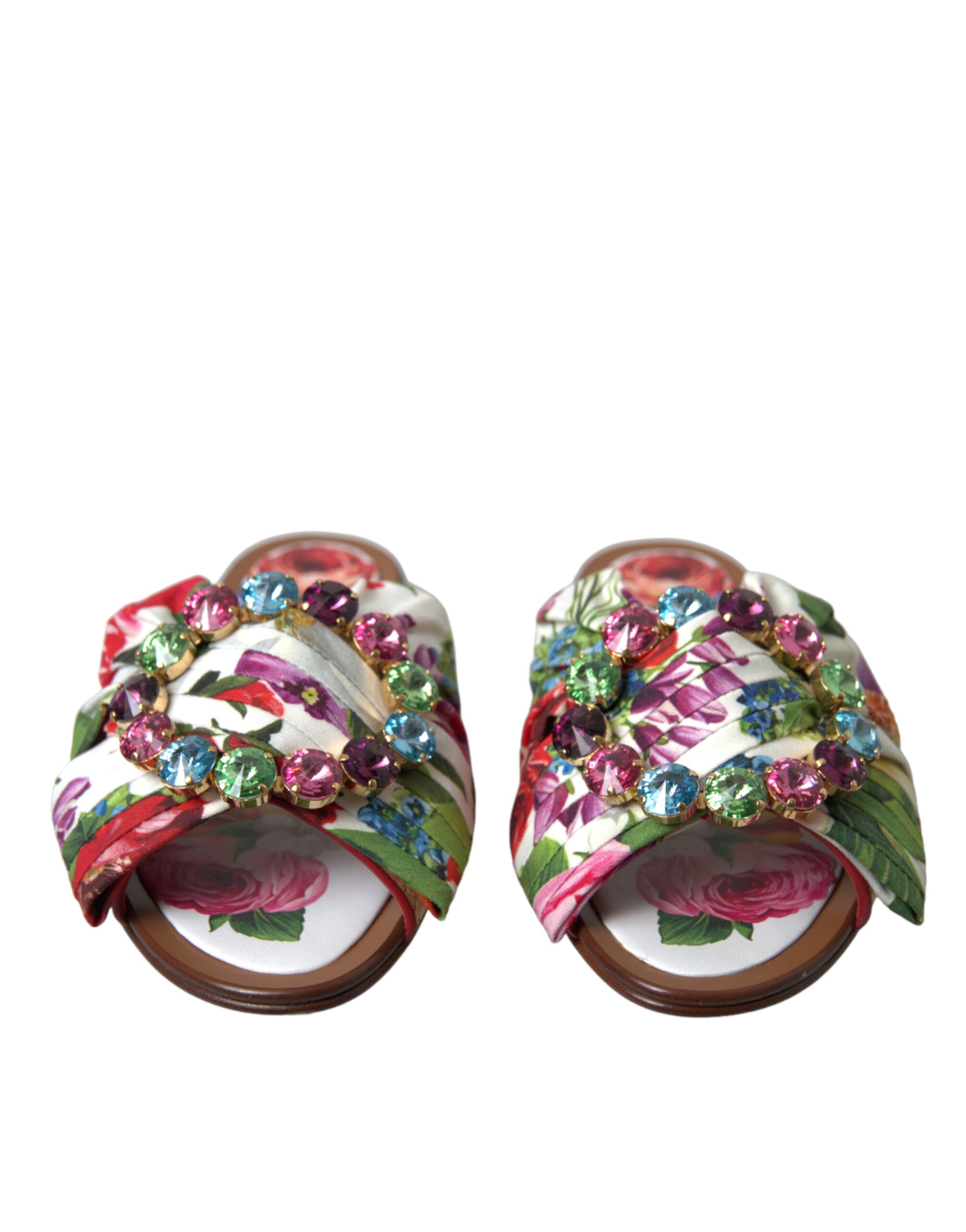 Dolce & Gabbana Exquisite Floral Print Flat Sandals