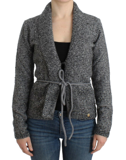 Cavalli Elegant Gray Wool Blend Cardigan