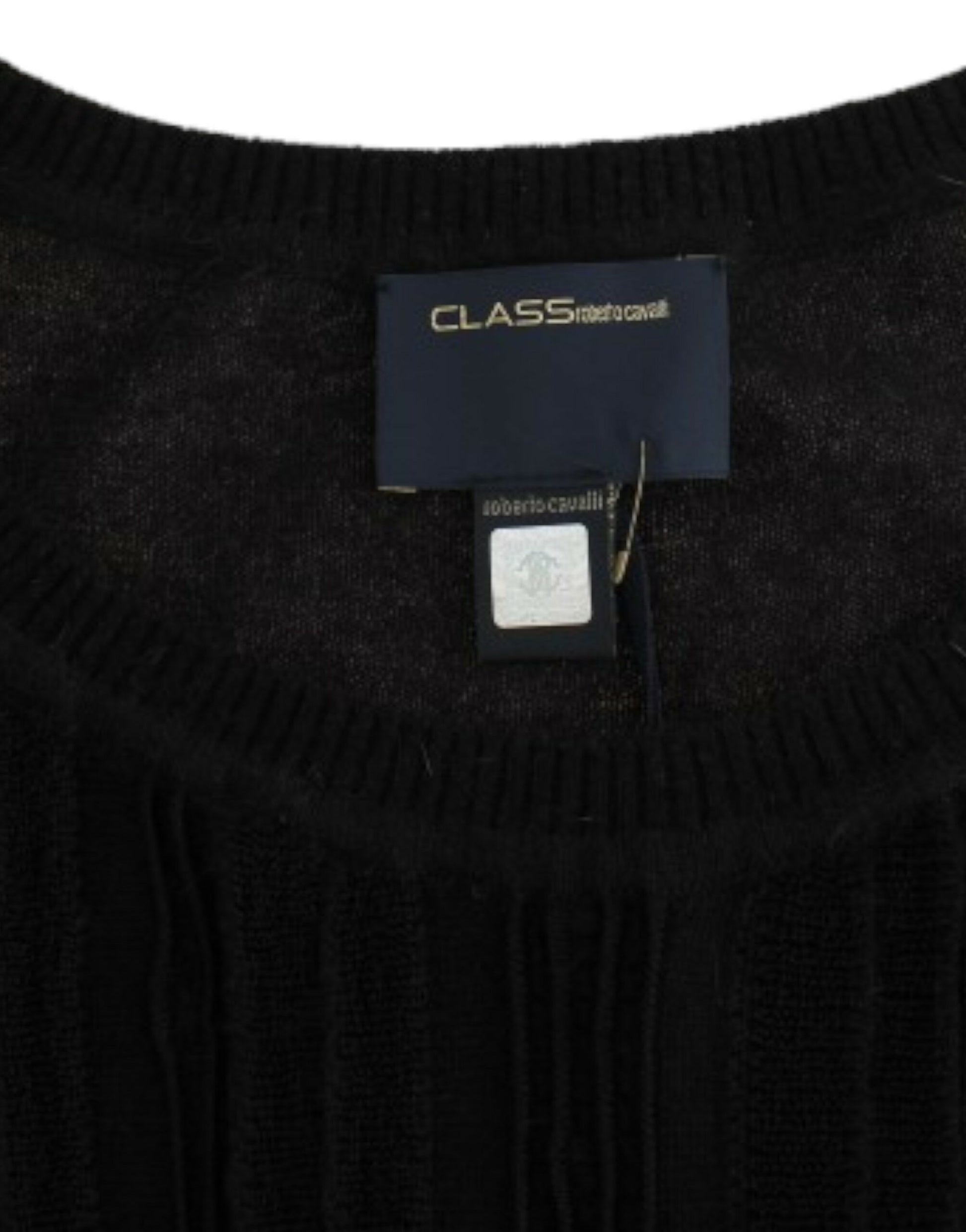 Cavalli Elegant Short Sleeved Black Jumper