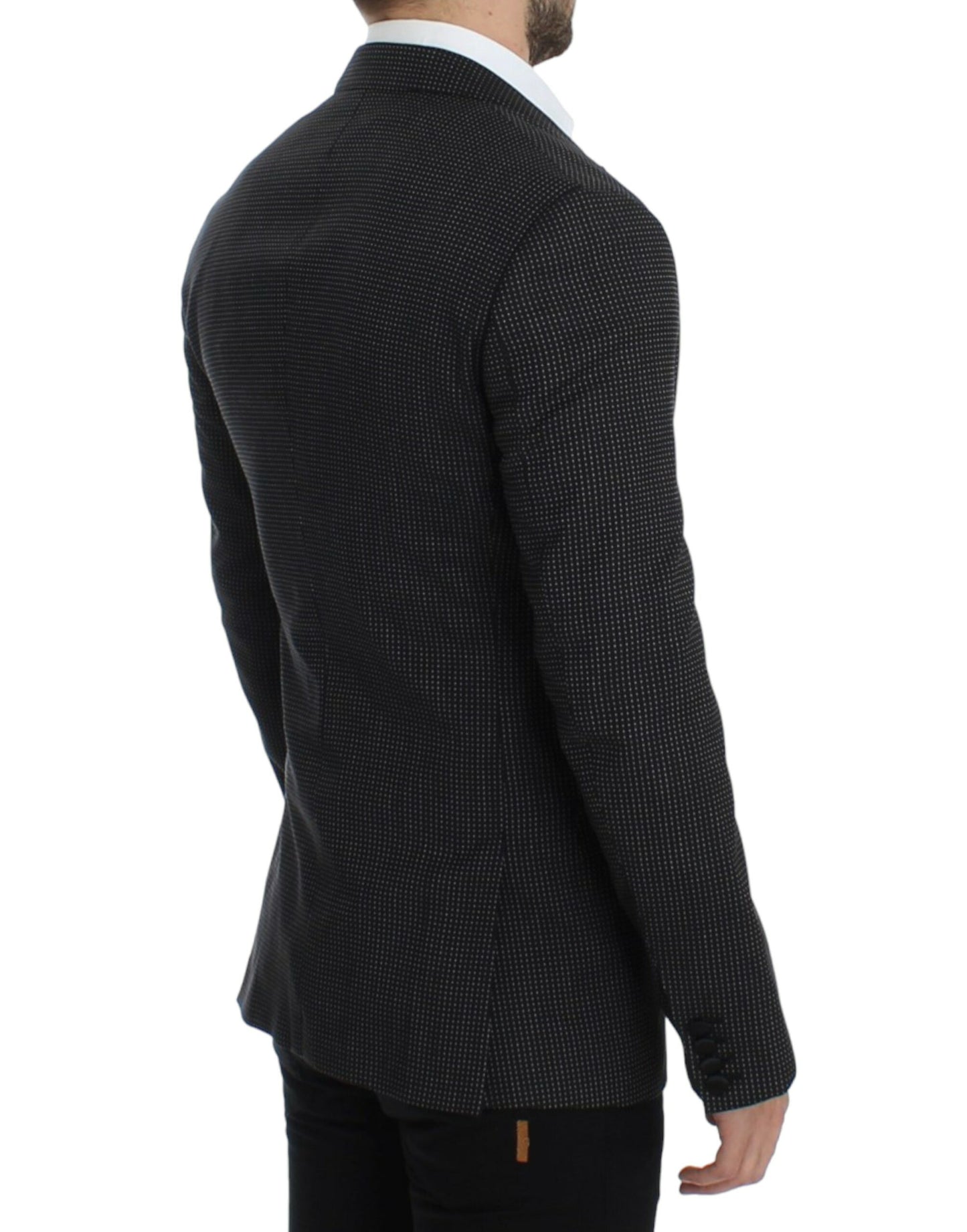 Dolce & Gabbana Elegant Black Polka Dotted Slim Fit Blazer