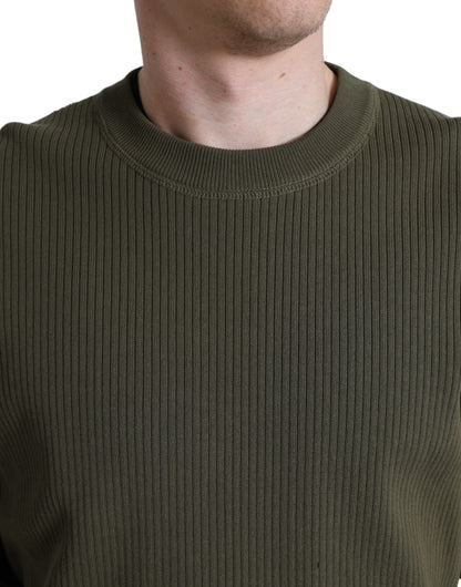 Dolce & Gabbana Elegant Green Crew Neck Cotton Sweater