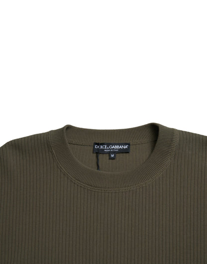 Dolce & Gabbana Elegant Green Crew Neck Cotton Sweater