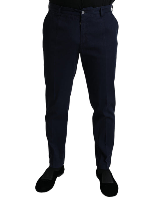 Dolce & Gabbana Elegant Dark Blue Skinny Dress Pants