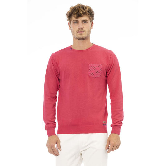 Baldinini Trend Red Cotton Men Sweater