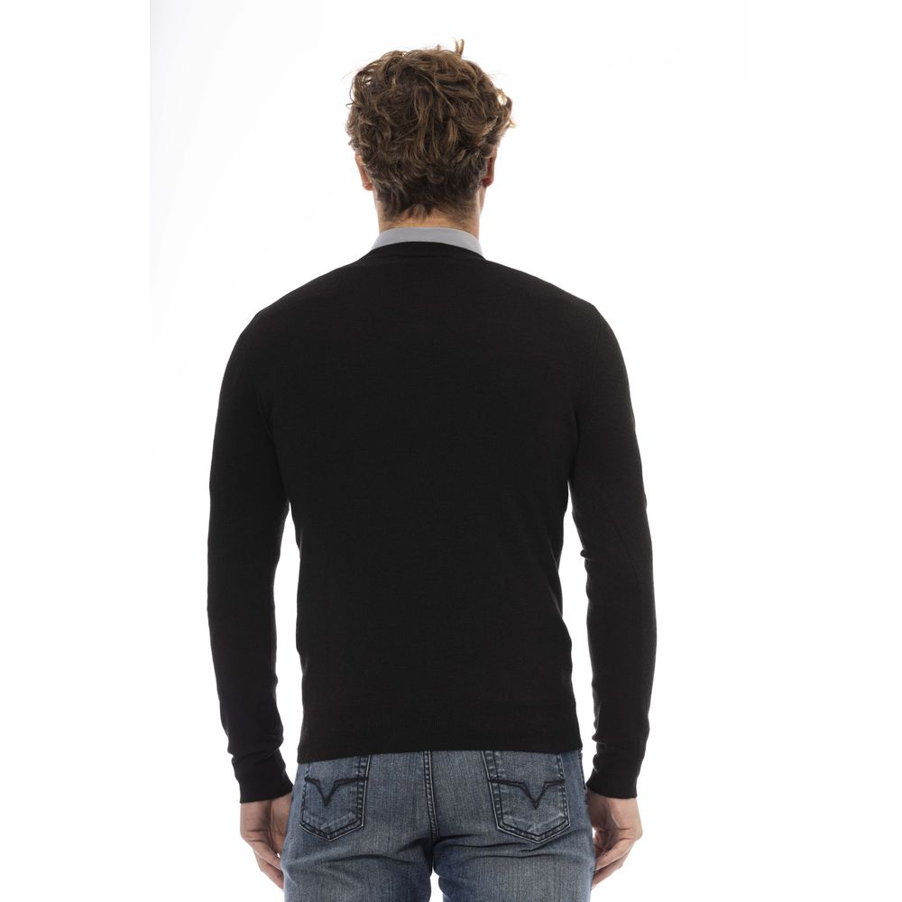 Baldinini Trend Black Wool Men Sweater