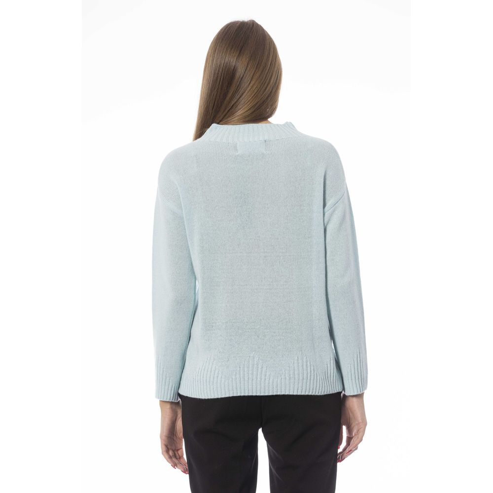 Baldinini Trend Light Blue Wool Women Sweater