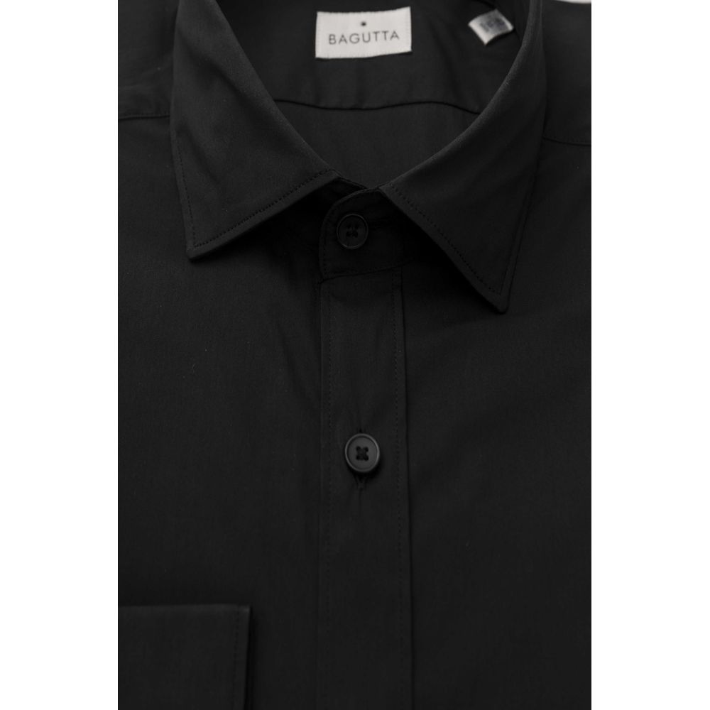 Bagutta Black Cotton Men Shirt