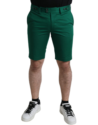 Dolce & Gabbana Elegant Deep Green Cotton Bermuda Shorts