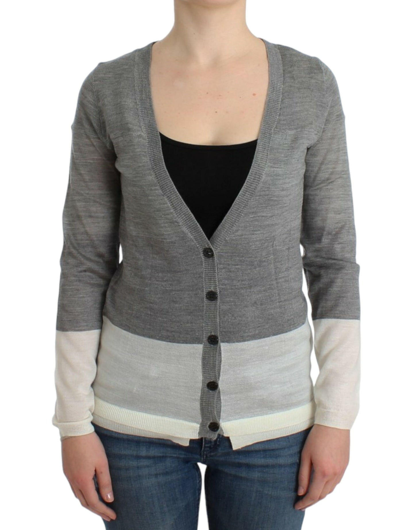 Costume National Chic Gray Lightweight Cardigan