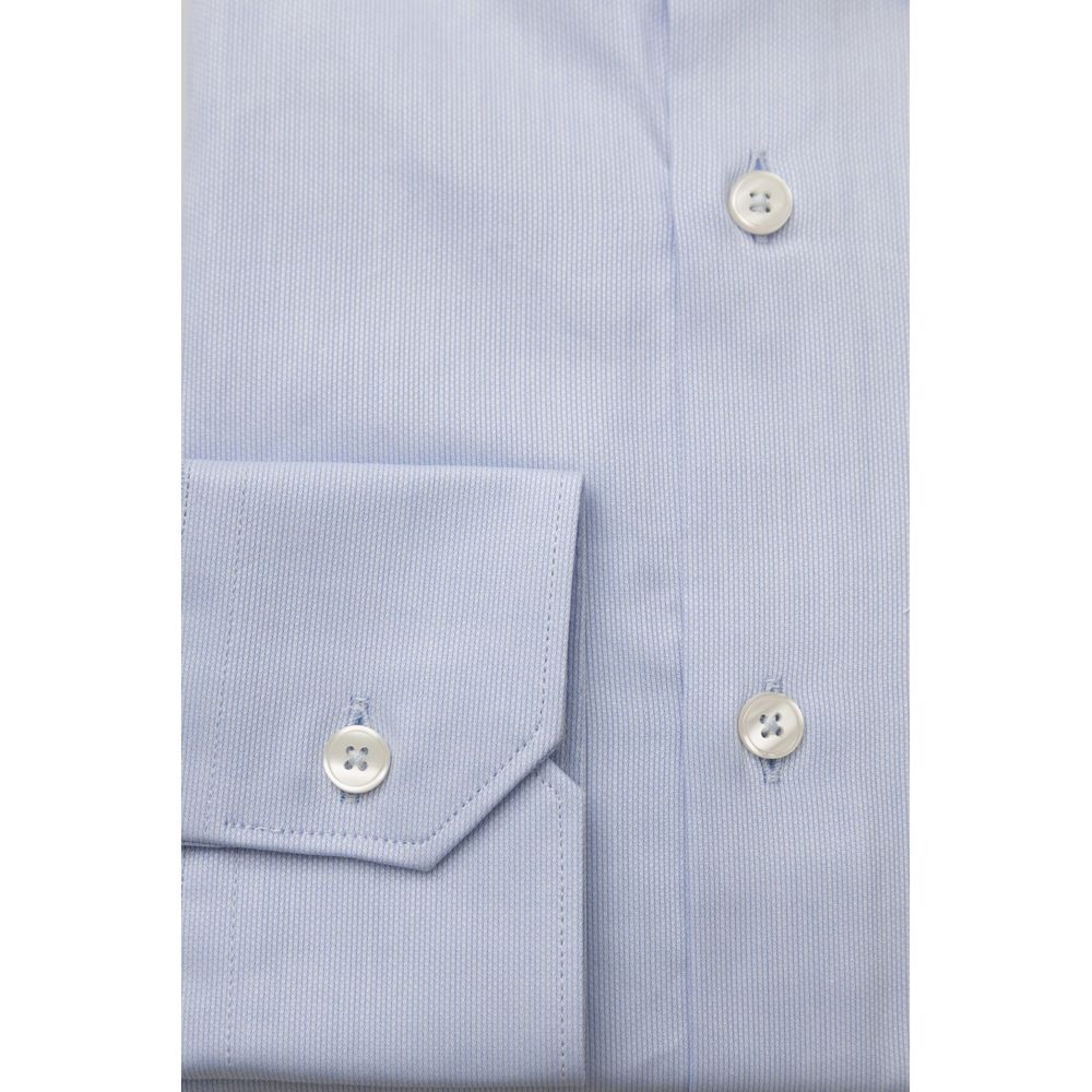 Bagutta Light Blue Cotton Men Shirt