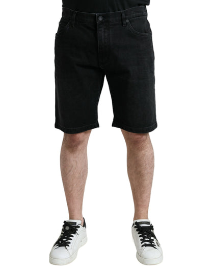 Dolce & Gabbana Chic Black Bermuda Denim Shorts