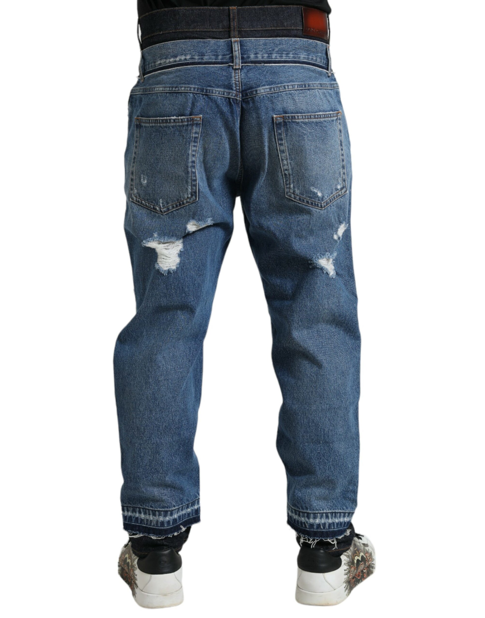 Dolce & Gabbana Chic Skinny Tattered Denim Jeans