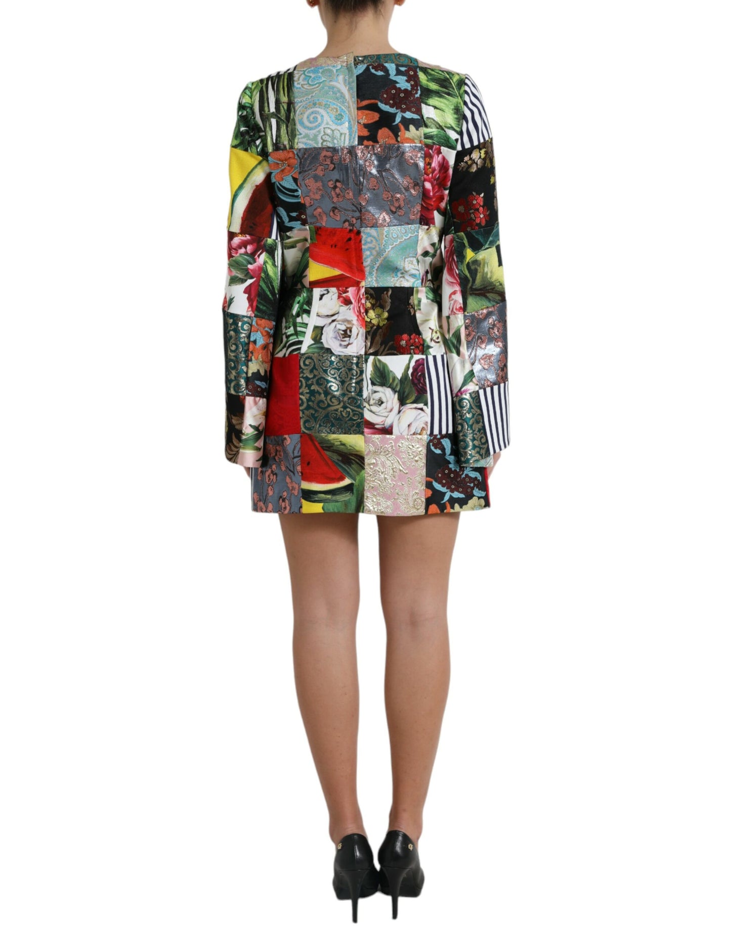 Dolce & Gabbana Floral Jacquard Mini Shift Dress Masterpiece