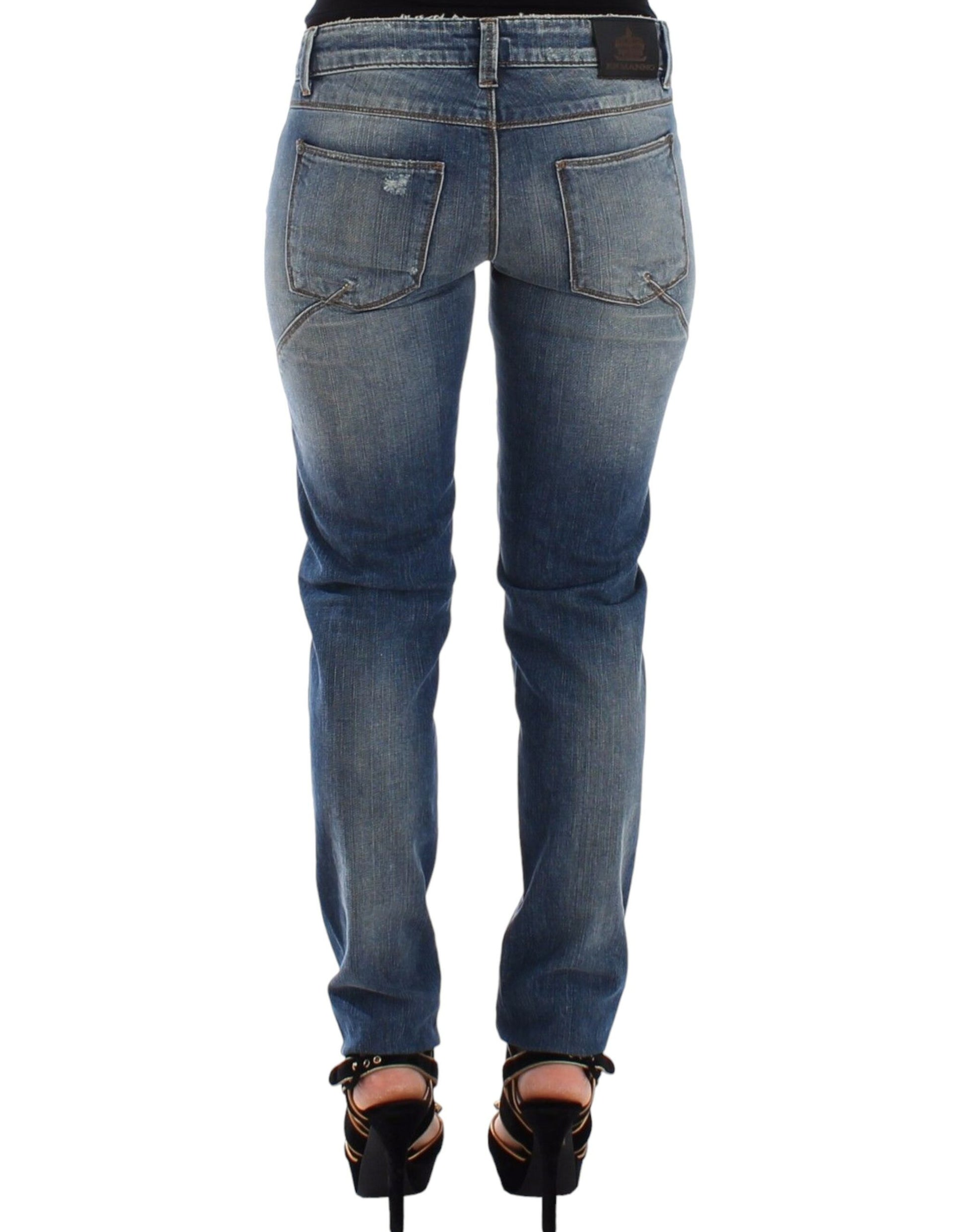 Ermanno Scervino Chic Slim-Fit Blue Denim Jeans