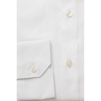 Bagutta Elegant White Cotton French Collar Shirt