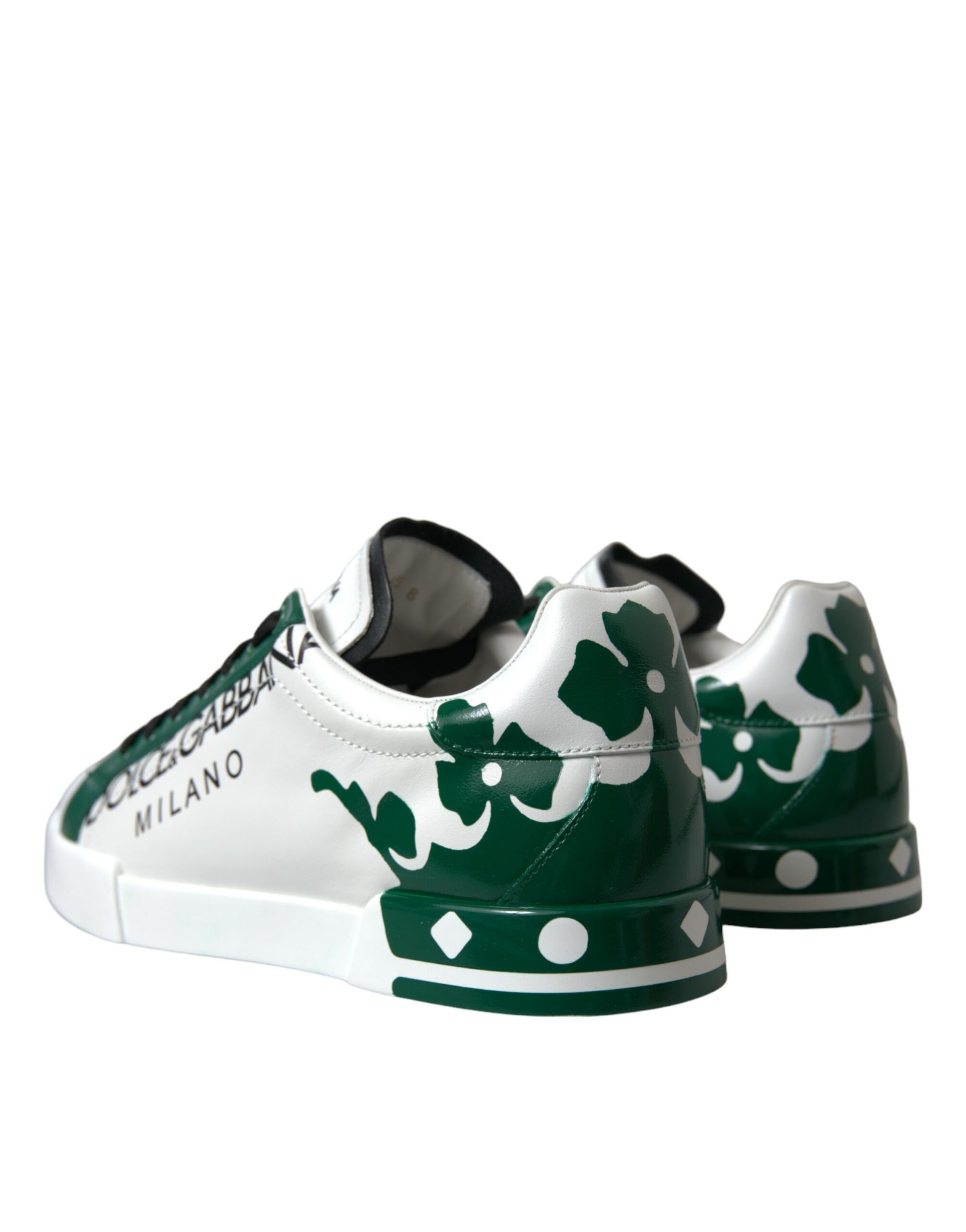 Dolce & Gabbana Elegant White Crown Leather Sneakers