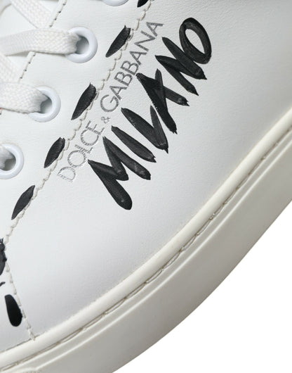 Dolce & Gabbana Sleek White Low Top Leather Sneakers