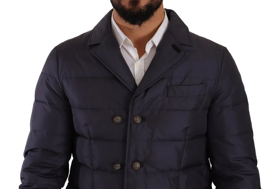 Dolce & Gabbana Elegant Dark Blue Silk Blend Jacket