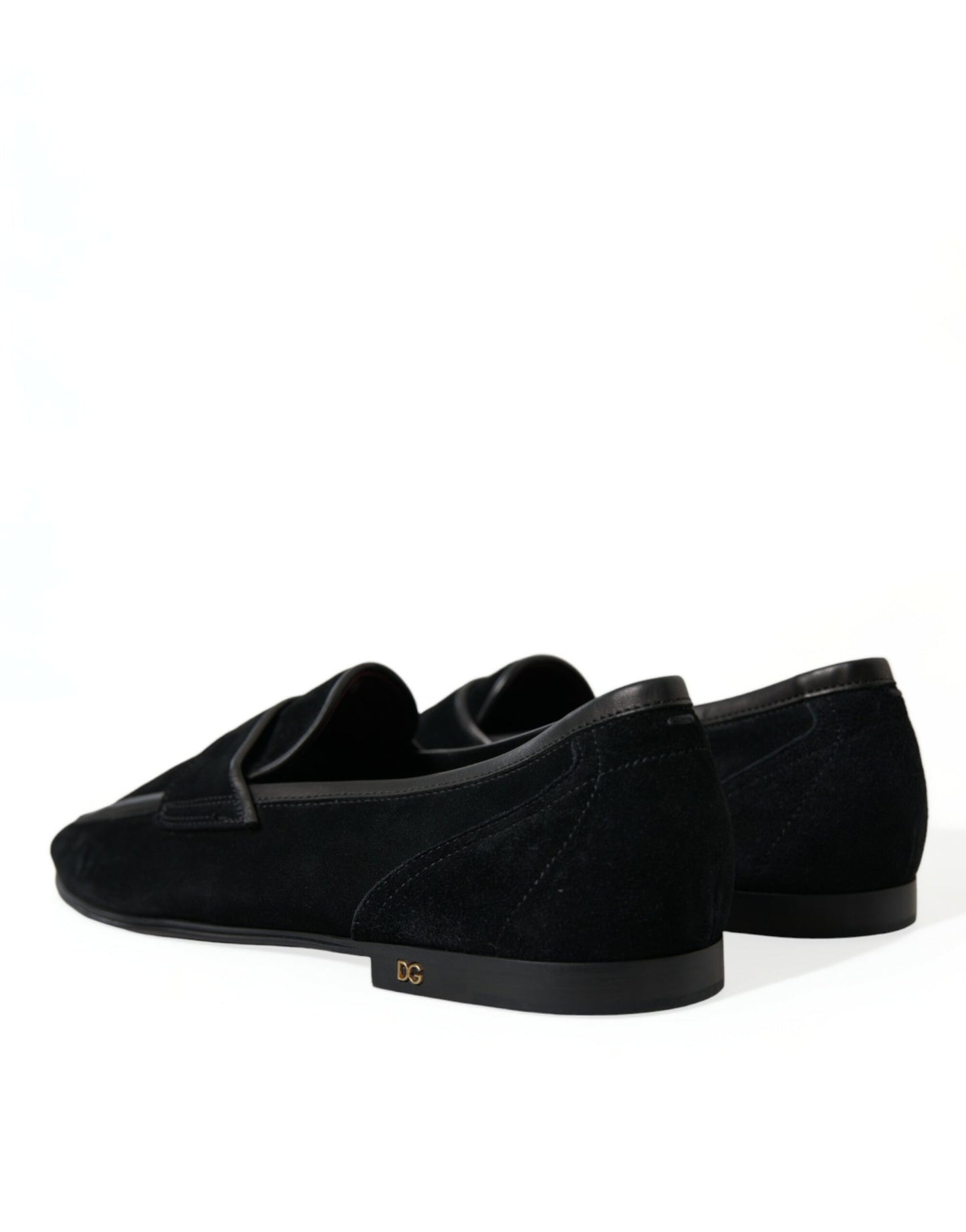 Dolce & Gabbana Elegant Velvet Black Loafers for Men