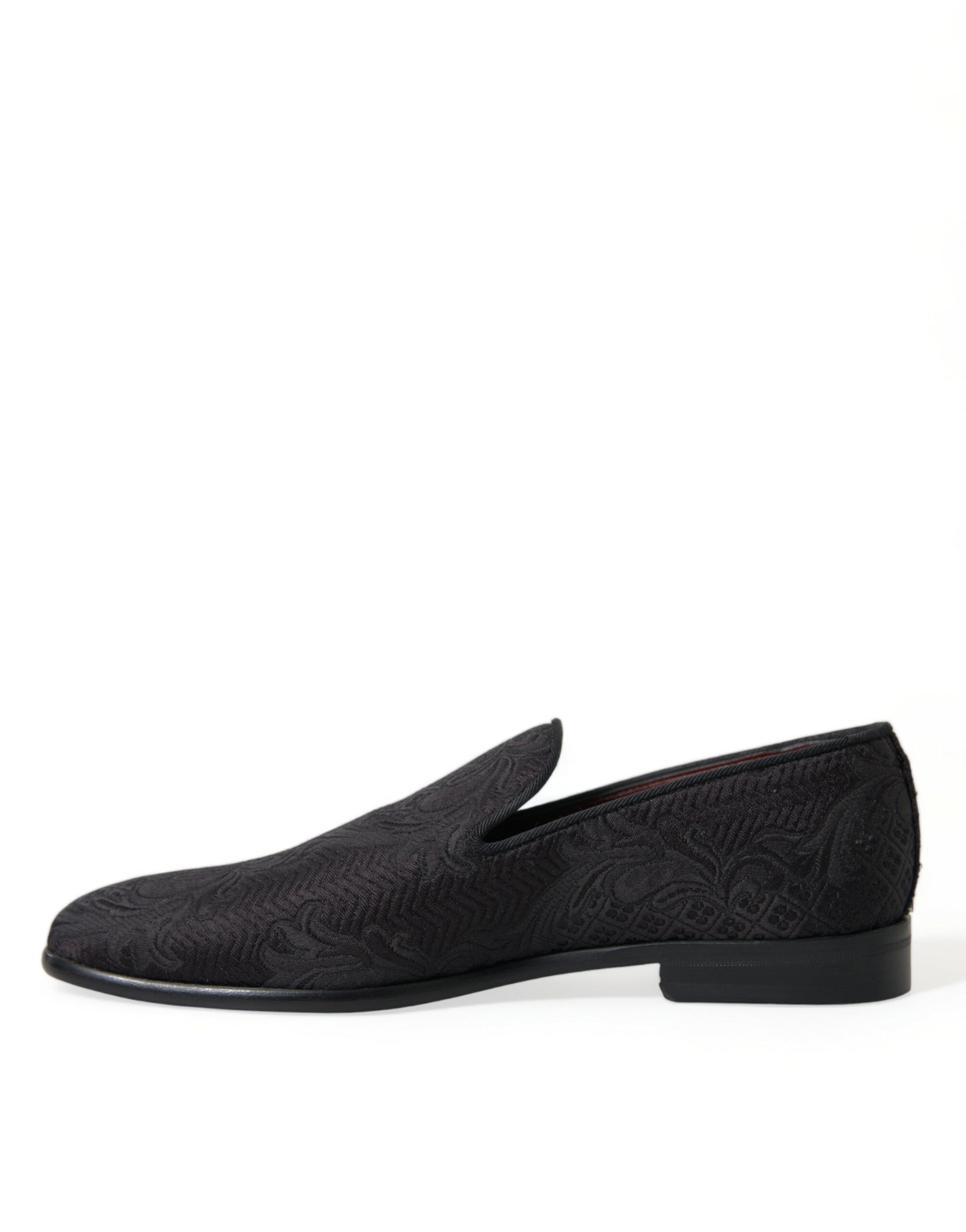 Dolce & Gabbana Elegant Black Brocade Dress Loafers