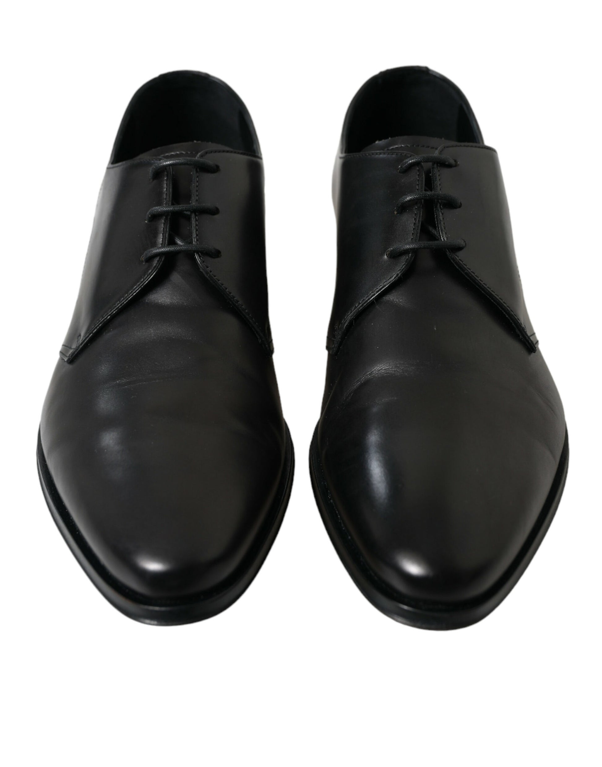 Dolce & Gabbana Elegant Black Leather Derby Dress Shoes