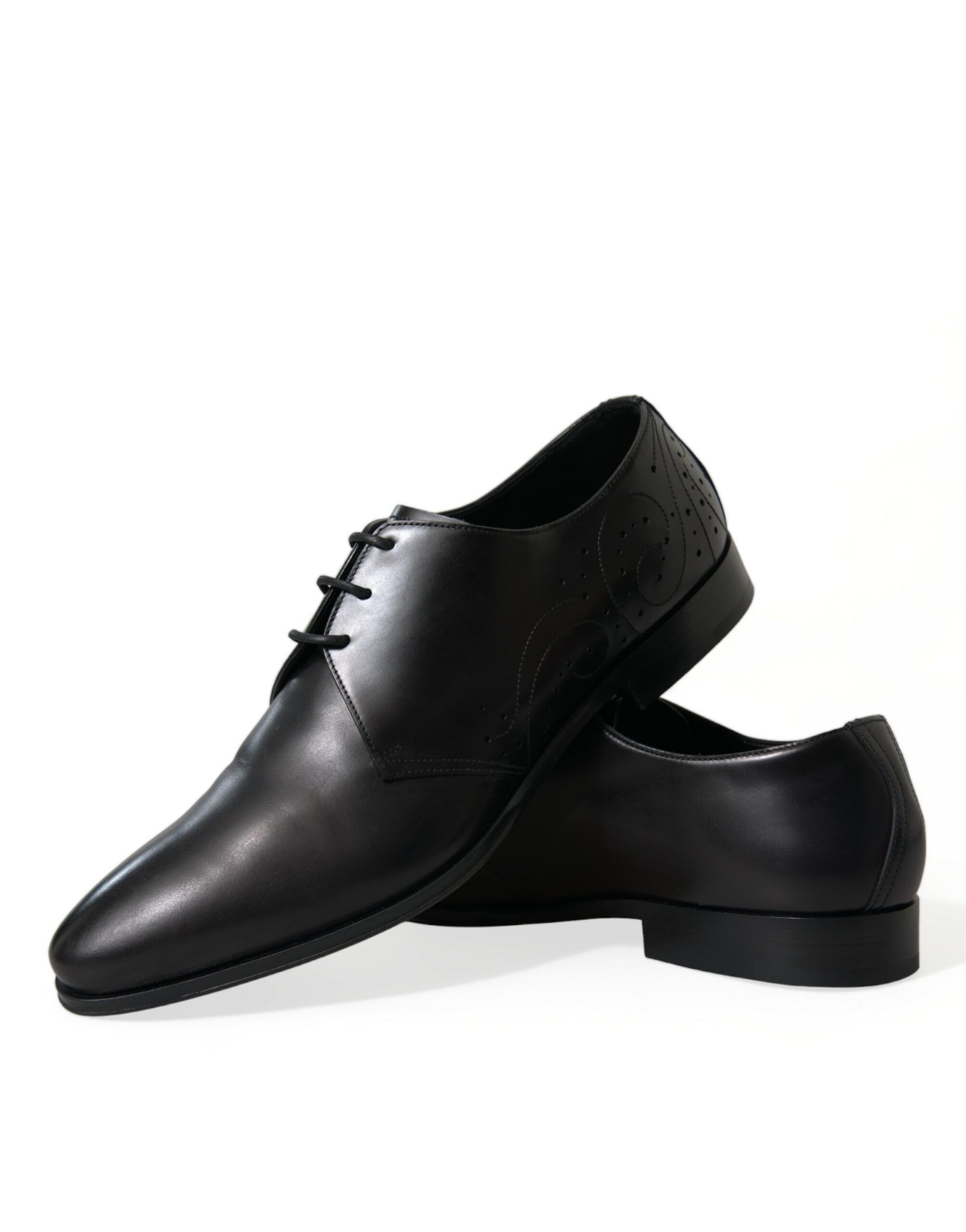 Dolce & Gabbana Elegant Black Leather Derby Dress Shoes