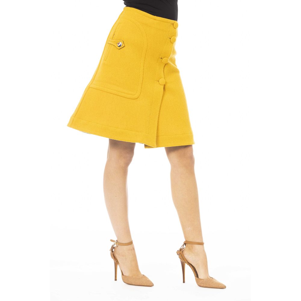 Jacob Cohen Yellow Wool Women Skirt