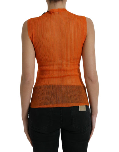 Dolce & Gabbana Chic Orange Crew Neck Tank Top