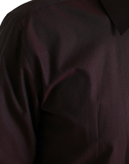 Dolce & Gabbana Elegant Maroon Martini Dress Shirt