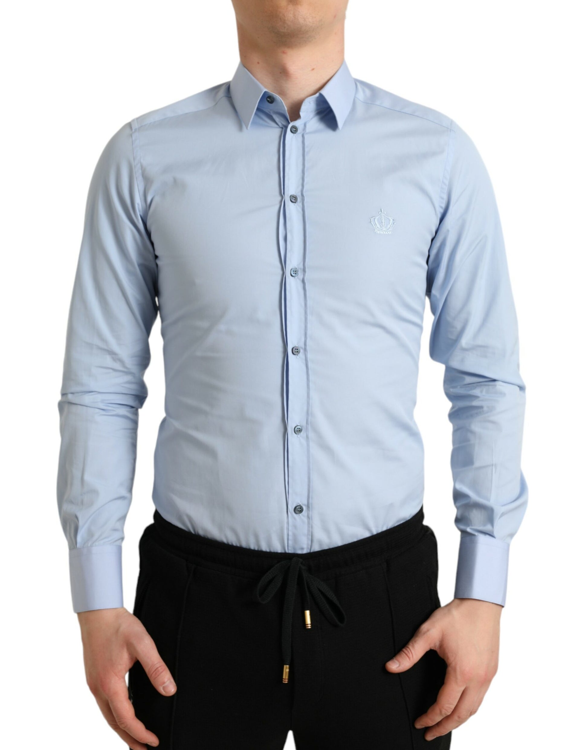 Dolce & Gabbana Elegant Slim Fit Sky Blue Dress Shirt