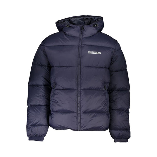 Napapijri Eco-Conscious Hooded Blue Jacket