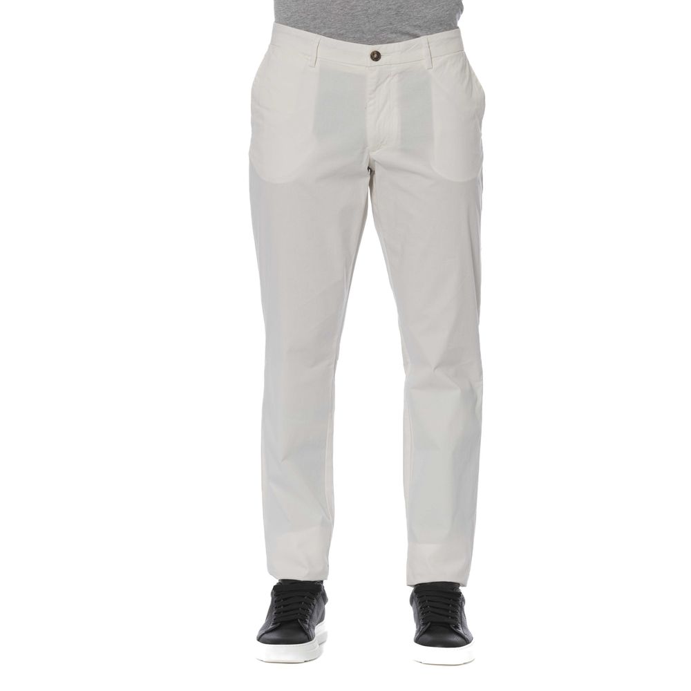 Trussardi Jeans White Cotton Men Jeans