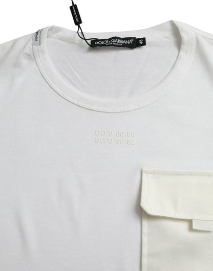 Dolce & Gabbana Elegant White Crew Neck Cotton Tee