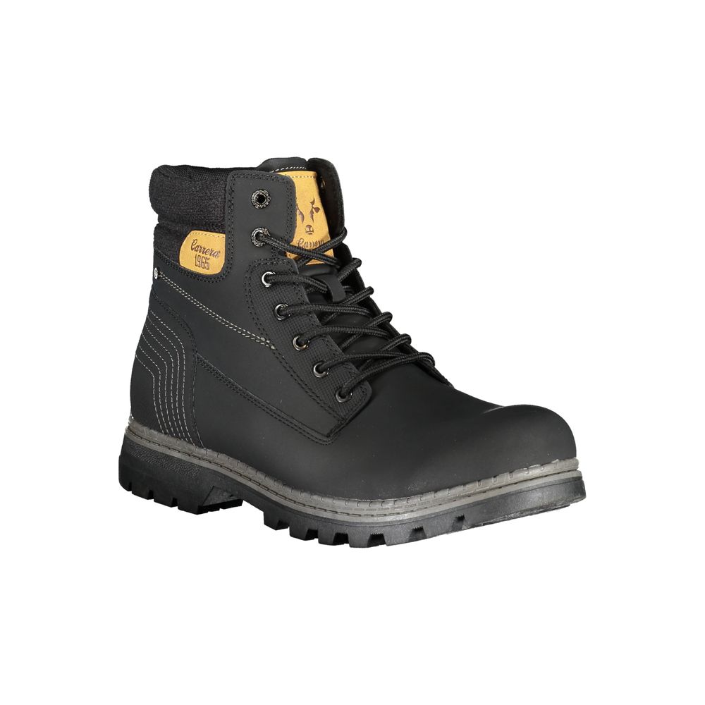 Carrera Sleek Black Laced Boots with Contrast Accents