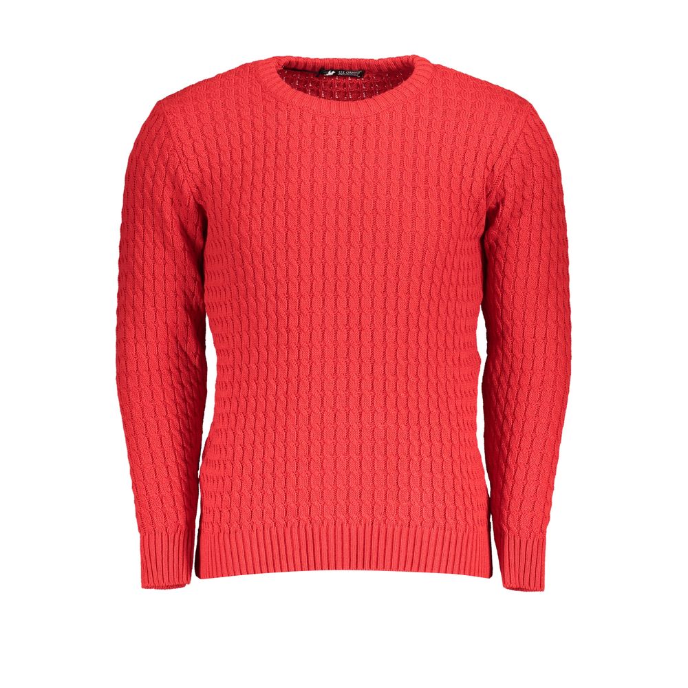 U.S. Grand Polo Elegant Twisted Crew Neck Sweater in Pink