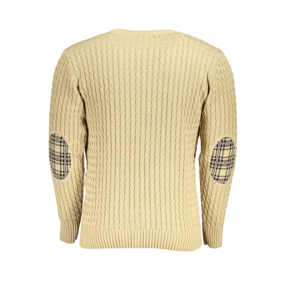 U.S. Grand Polo Beige Twisted Crew Neck Sweater