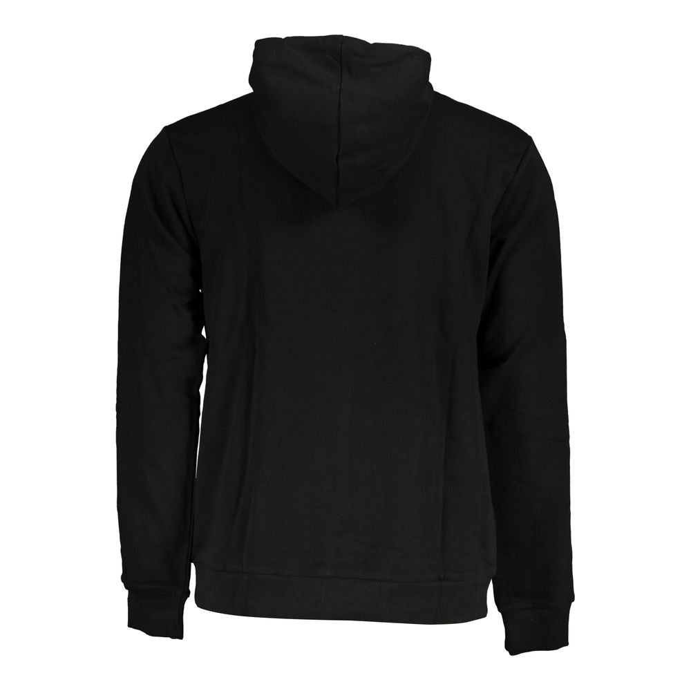 Fila Sleek Black Hooded Sweatshirt with Embroidery