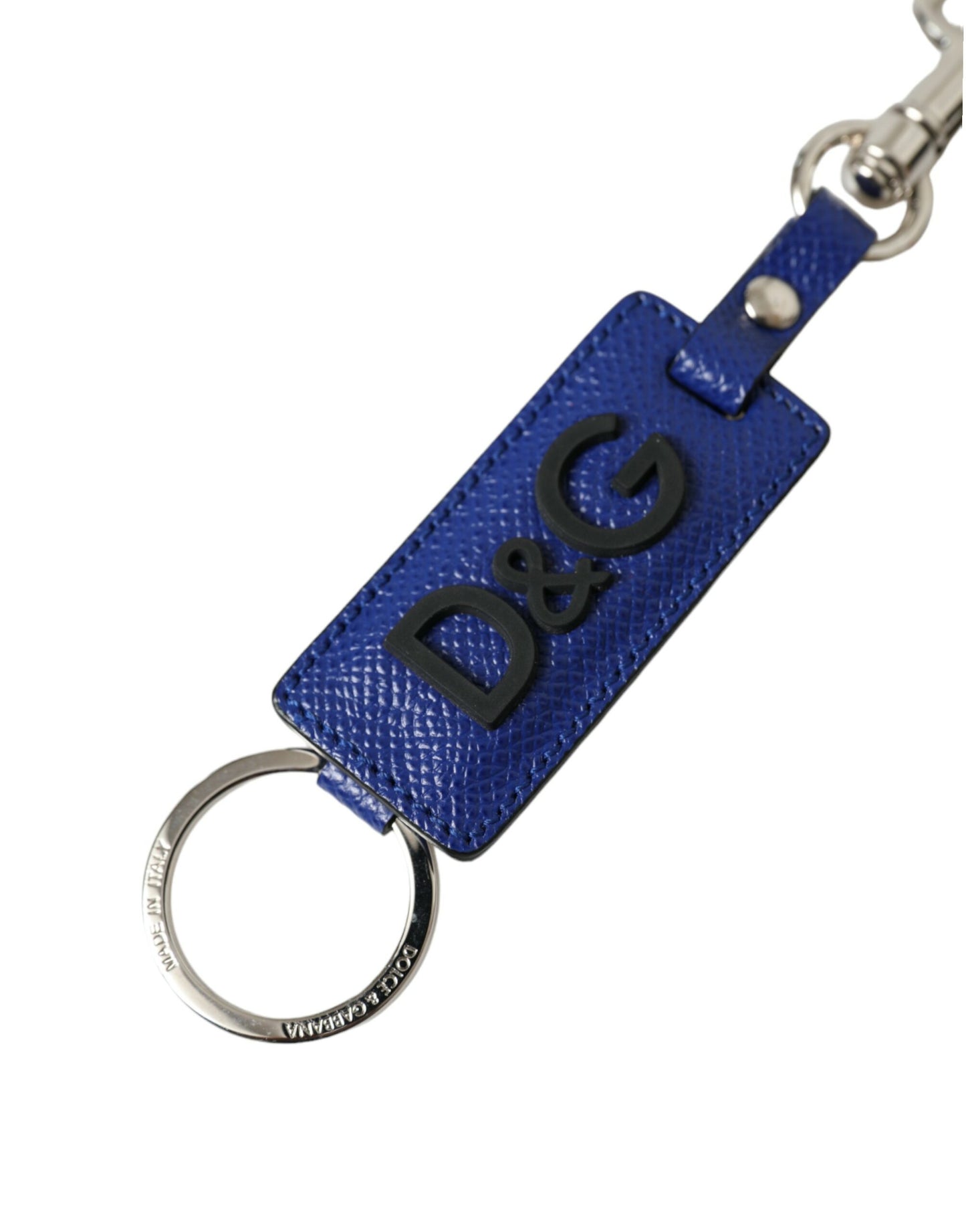 Dolce & Gabbana Elegant Blue Trifold Calf Leather Key Holder