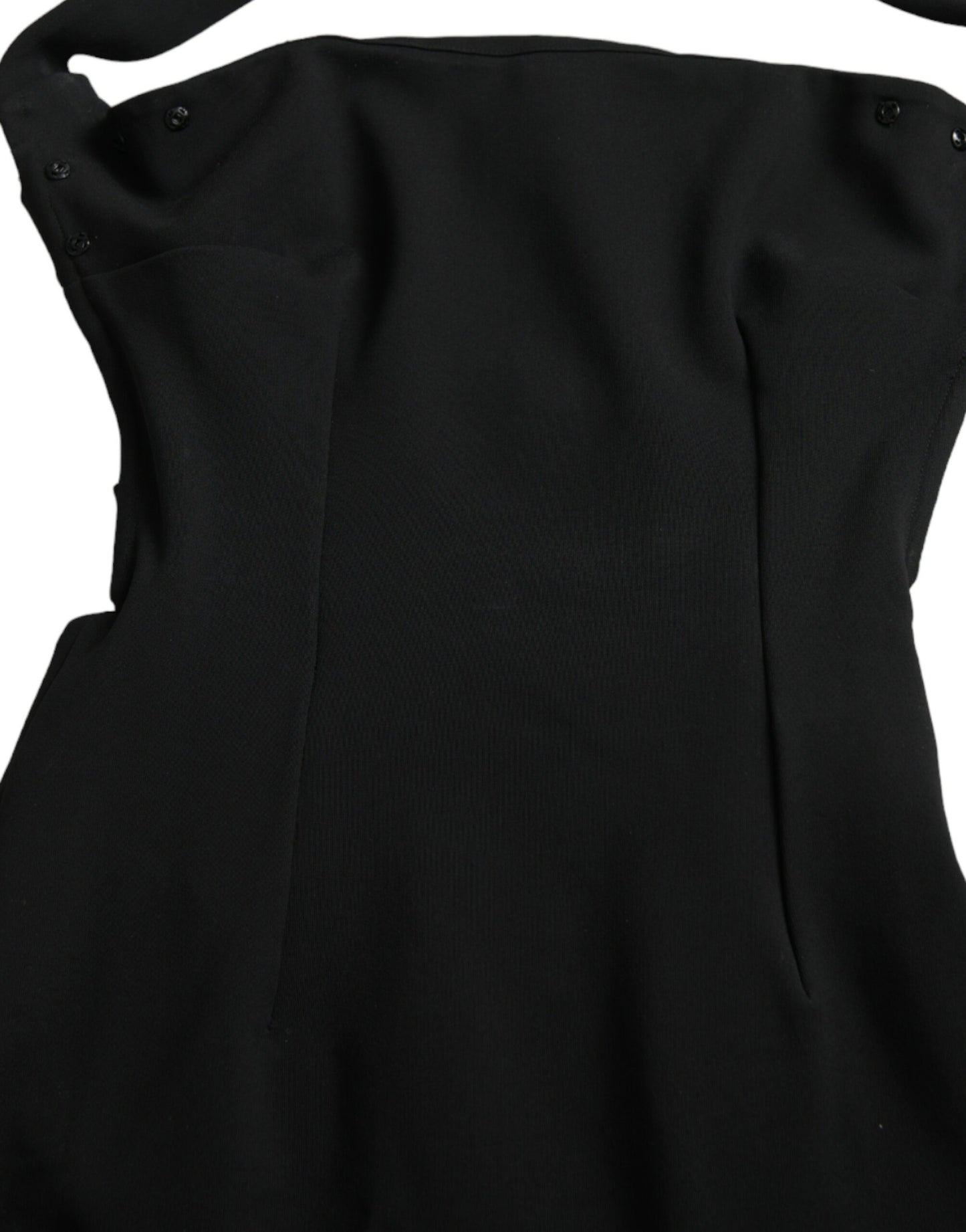 Dolce & Gabbana Elegant Black Sheath Halter Midi Dress