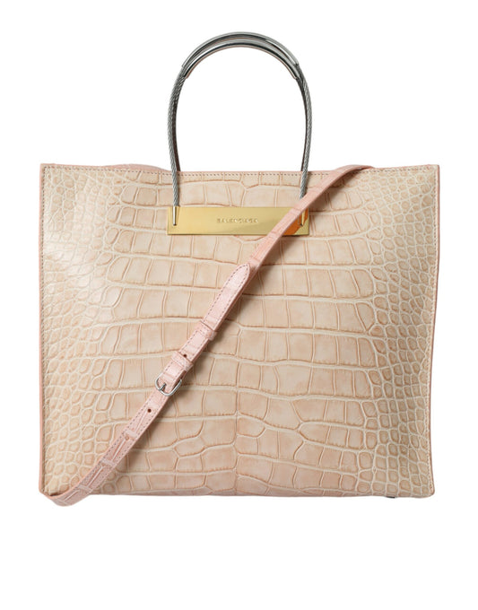 Balenciaga Alligator Leather Chic Pink Tote Bag