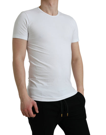 Dolce & Gabbana White Cotton Round Neck Crewneck Underwear T-shirt