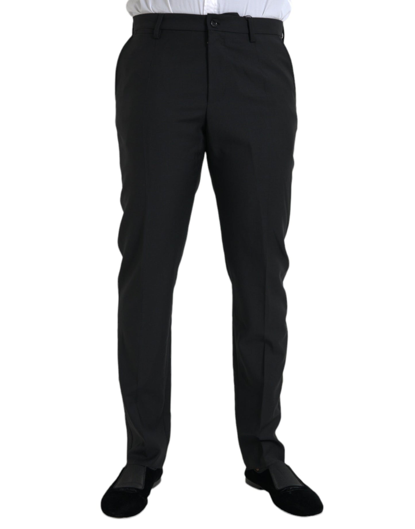 Dolce & Gabbana Black Wool Men Skinny Dress Pants