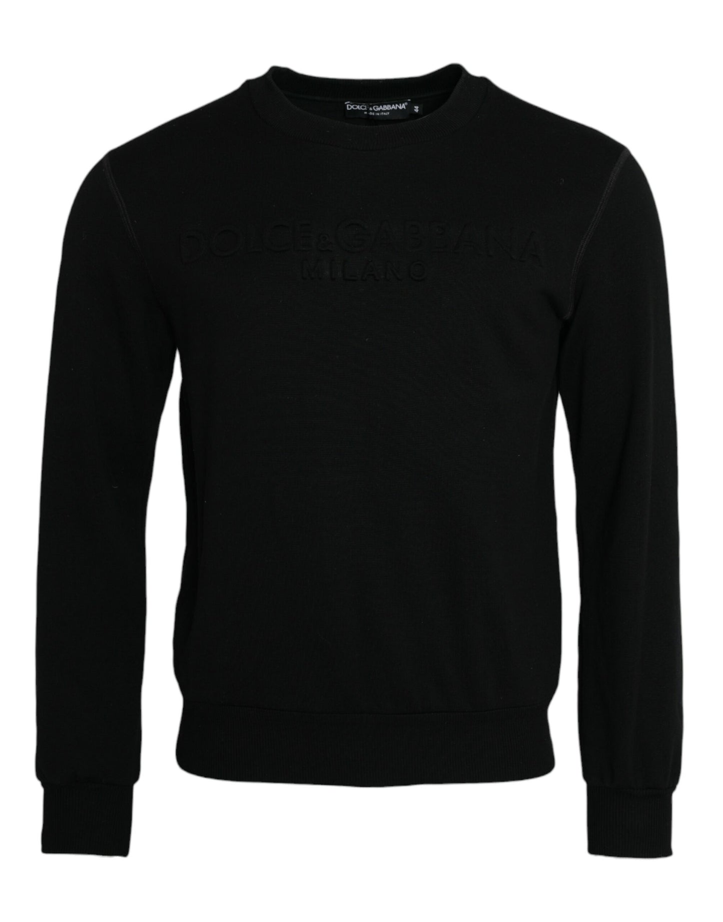 Dolce & Gabbana Black Cotton Long Sleeves Sweatshirt Sweater