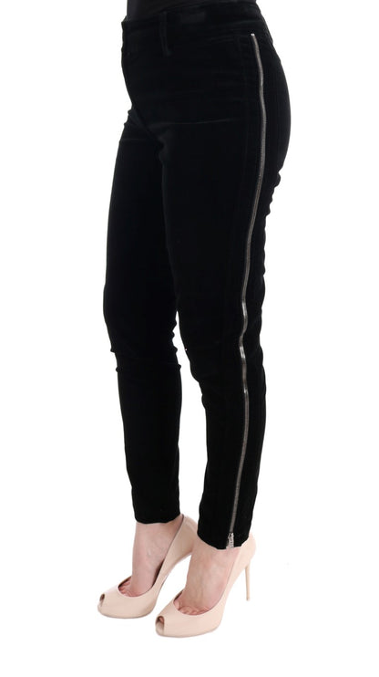 Ermanno Scervino Chic Black Slim Fit Cropped Pants