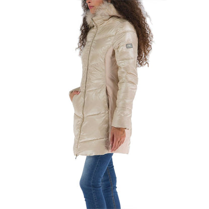 Yes Zee Chic Beige Padded Hooded Jacket