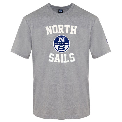 North Sails Gray Cotton Men T-Shirt